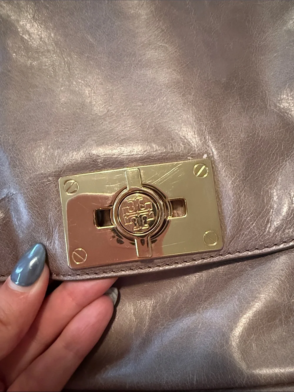 Tory Burch Gray Hobo Shoulder Bag
